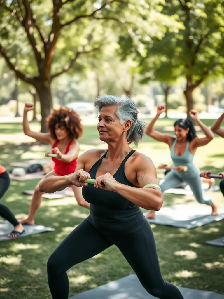 An image of people using minimal equipment during a functional fitness class, highlighting the adaptability and effectiveness of CALISASSOS's training methods.