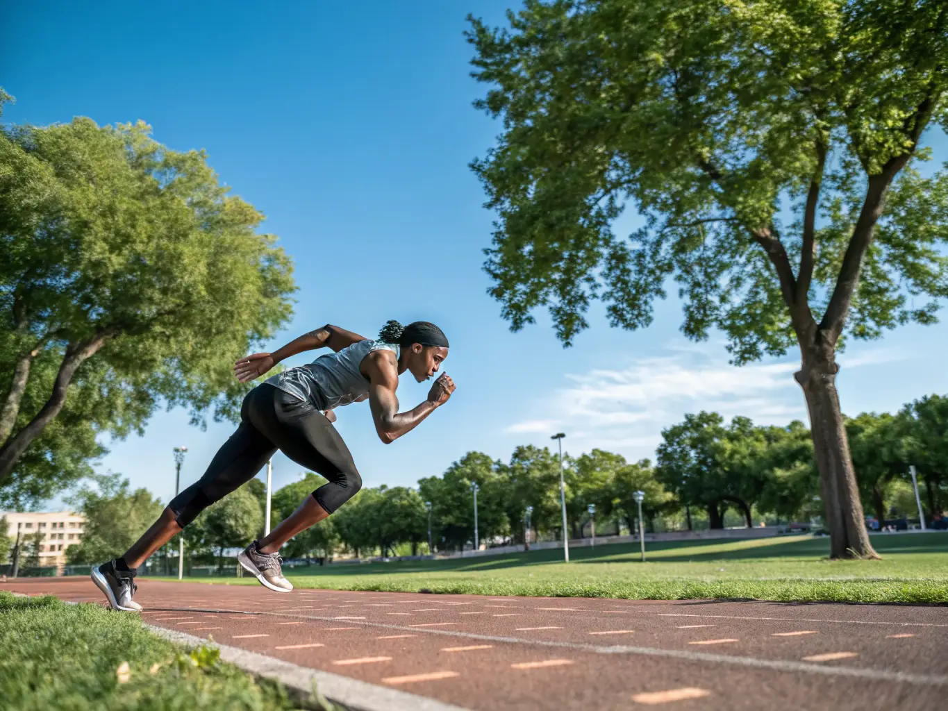A person is using equipment to do physical activity.
