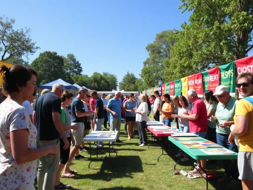 A vibrant image of participants engaging in a community event organized by CALISASSOS, featuring activities promoting life balance and social interaction.